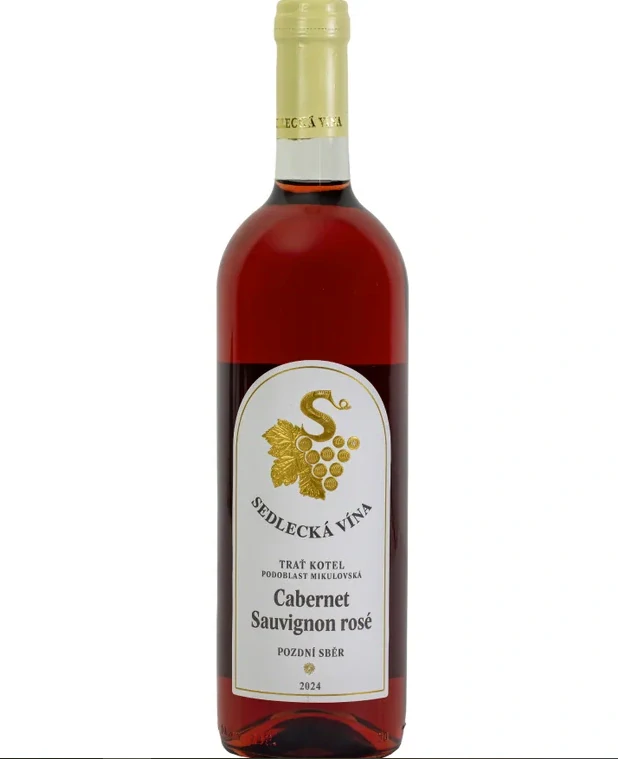 Cabernet Sauvignon rosé, 2025, pozdní sběr, polosladké, Sedlec, 0,75l
