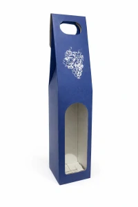 Dárková krabička na 1 láhev - modrá